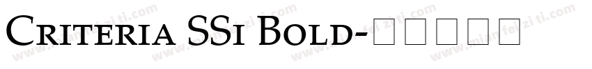 Criteria SSi Bold字体转换